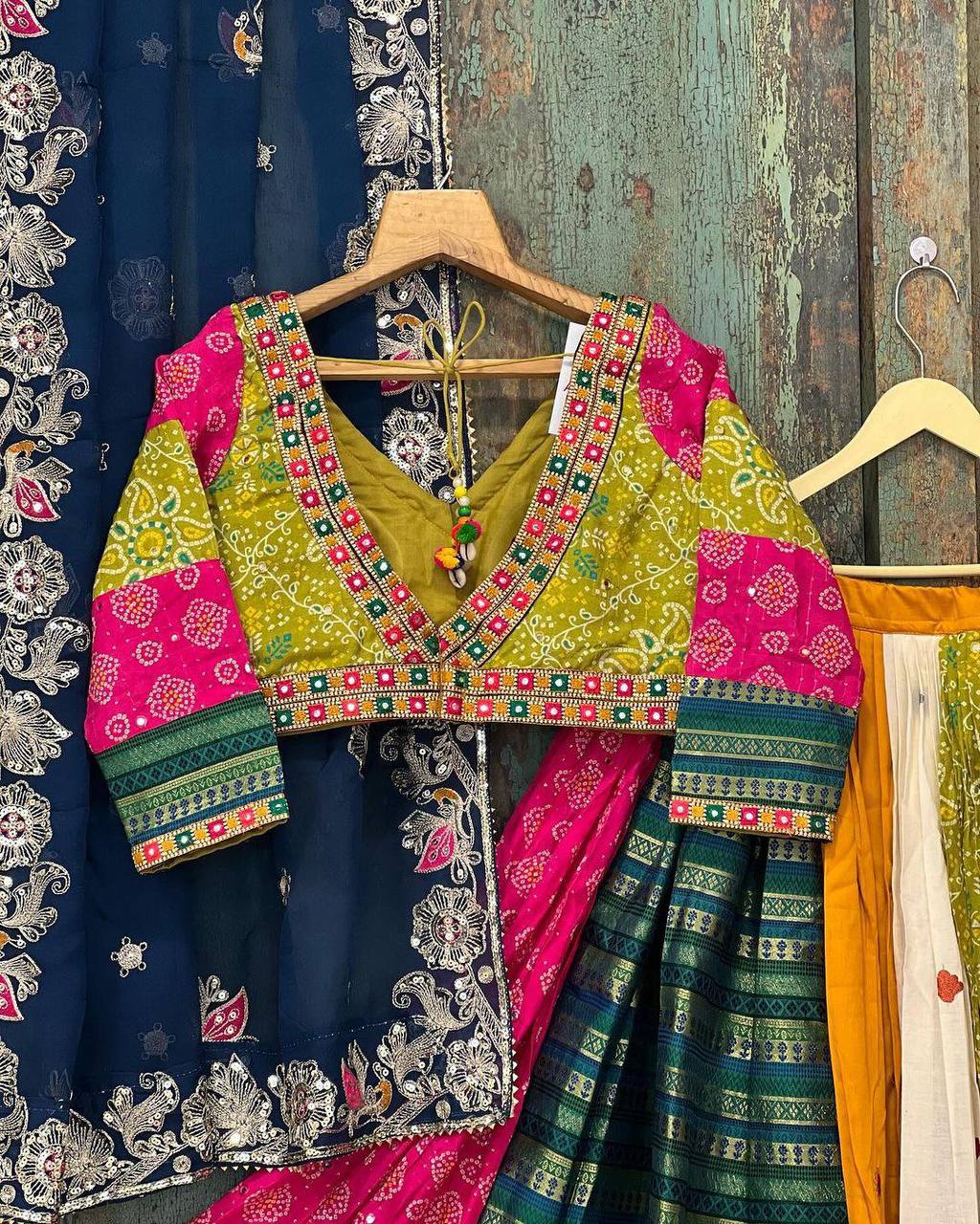 Vibrant Multicolor Traditional Lehenga with Mirror and Thread Work