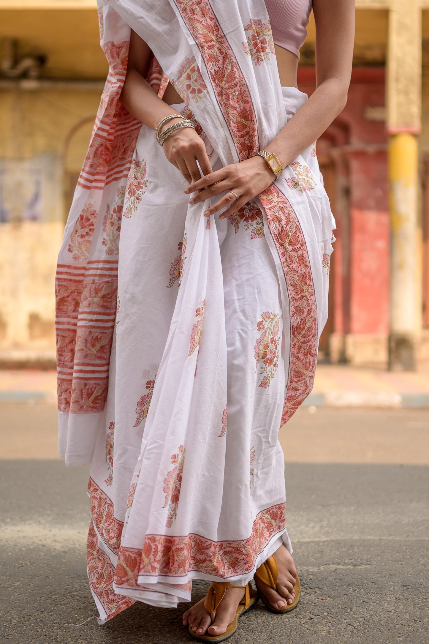 Sanganer Basant Mul Cotton Saree - Summer Special