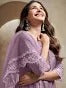 AMYRA DASTUR LAVENDER FLORAL EMBROIDERED REGULAR THREAD WORK A-LINE KURTA WITH TROUSERS & DUPATTA