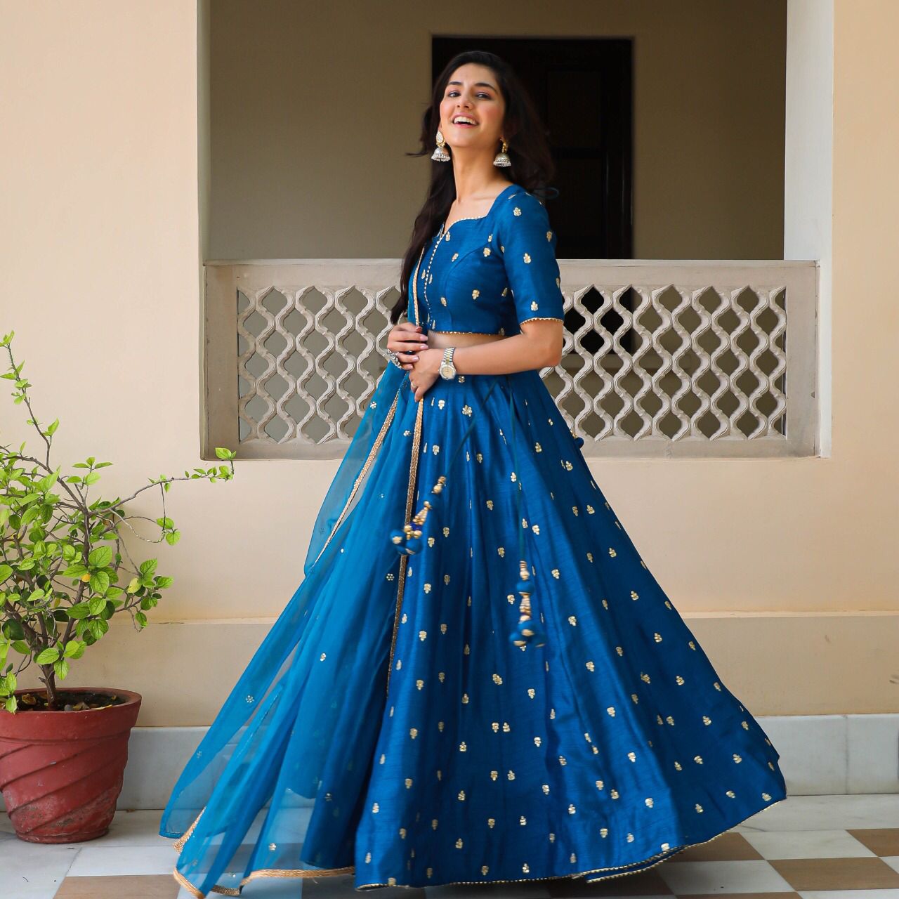 Adorable Navy Blue Designer Lehenga Choli
