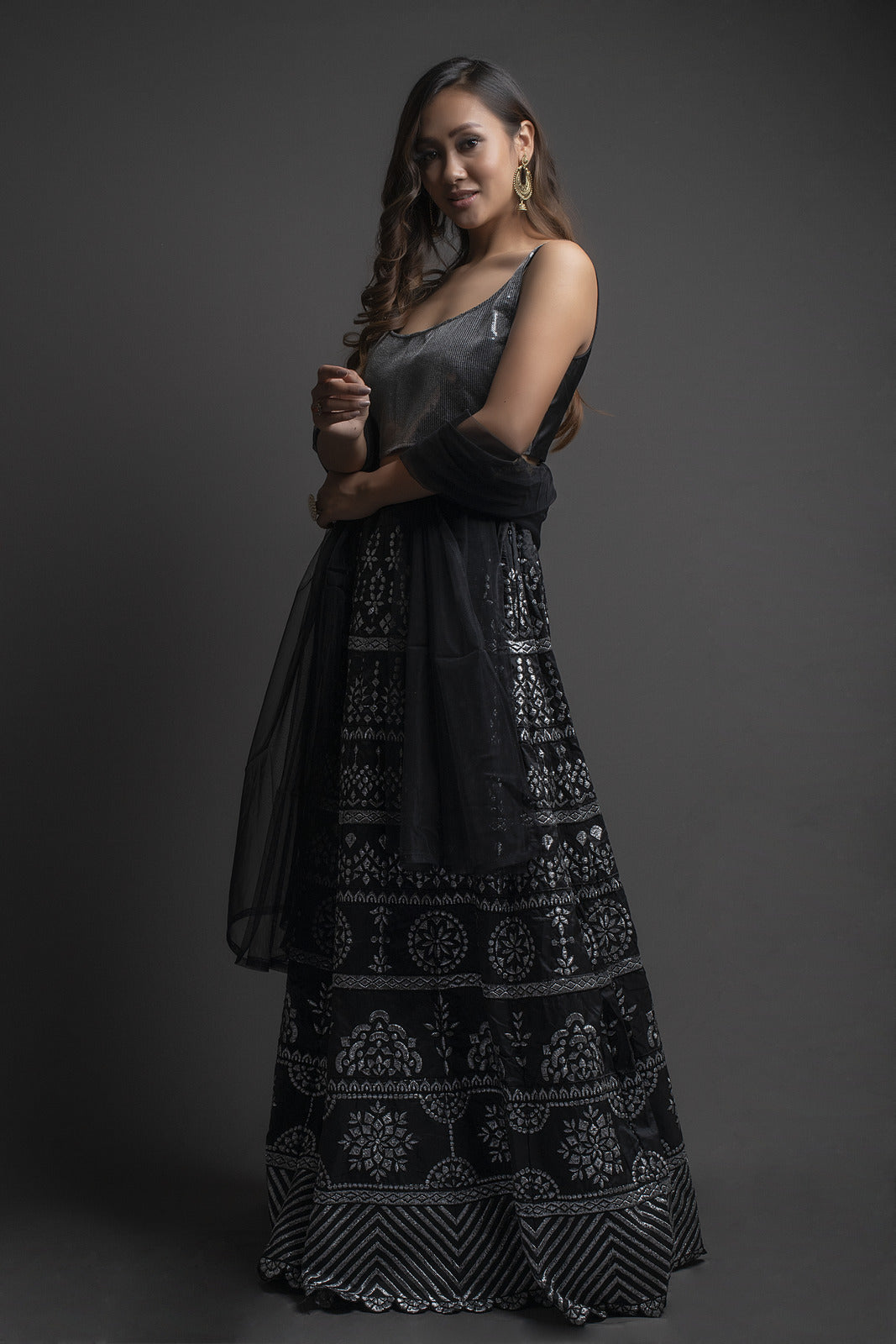 Stylish Black Color Designer Lehenga Choli