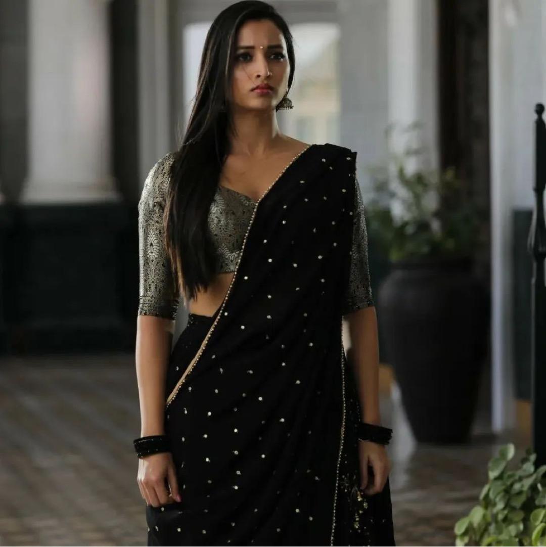 Thread Work Black Lehenga Choli