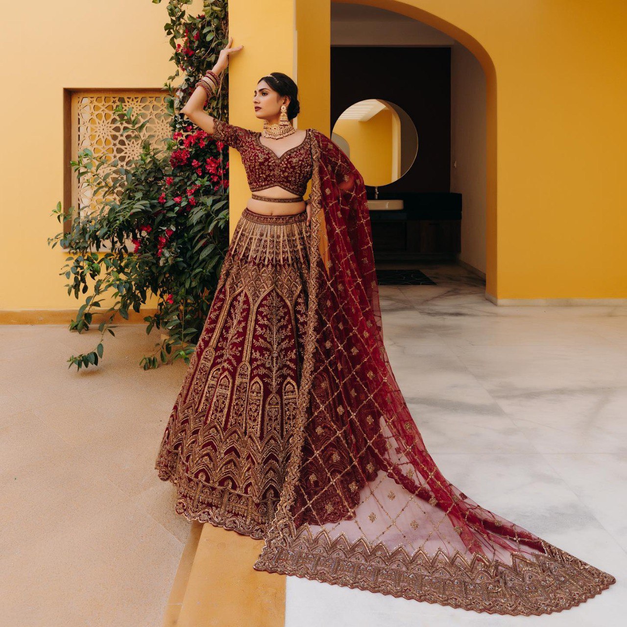 red color lehenga choli