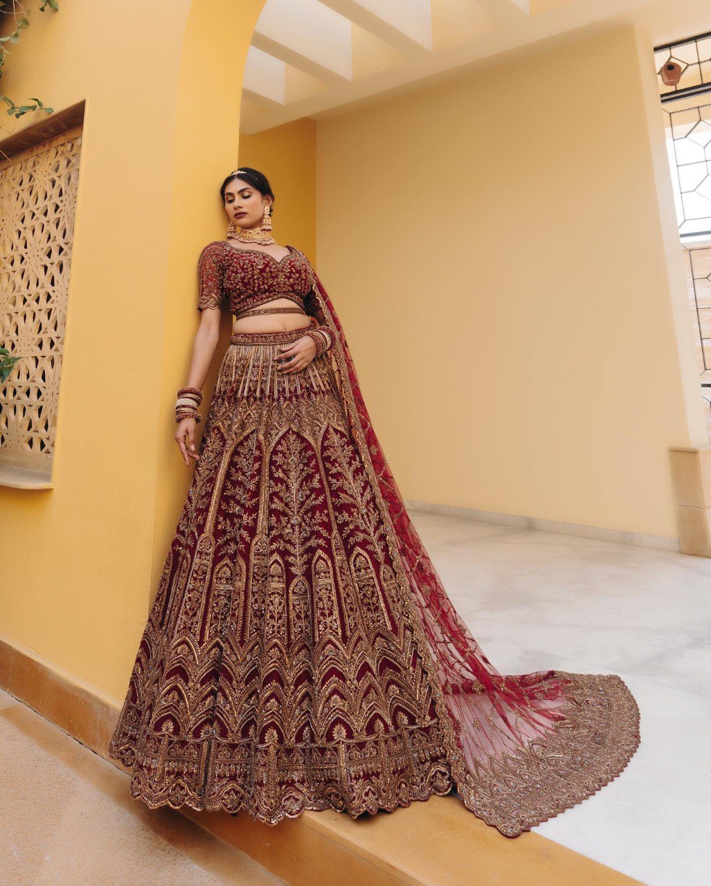 red color lehenga choli