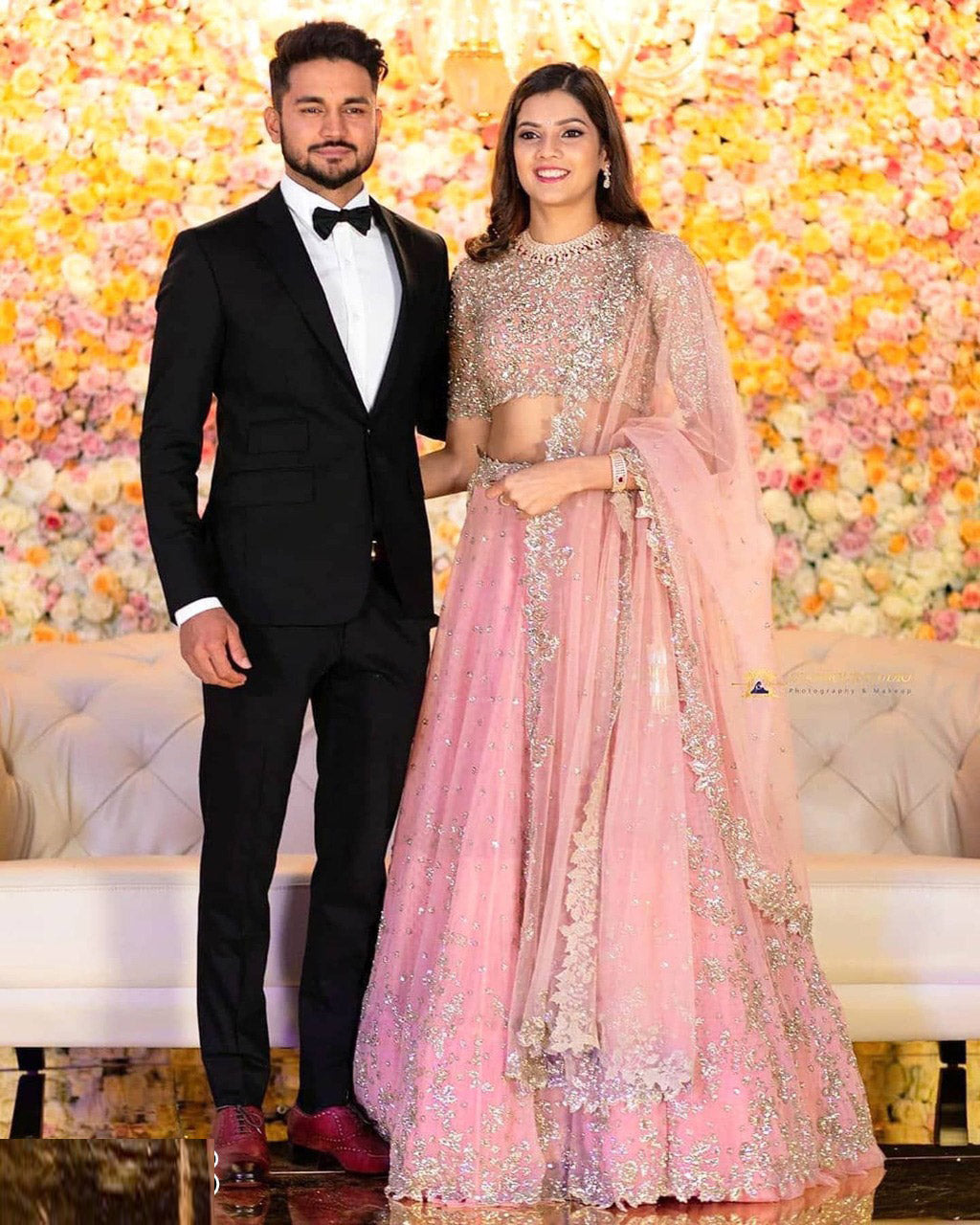 Light Pink Sequin Work Lehenga