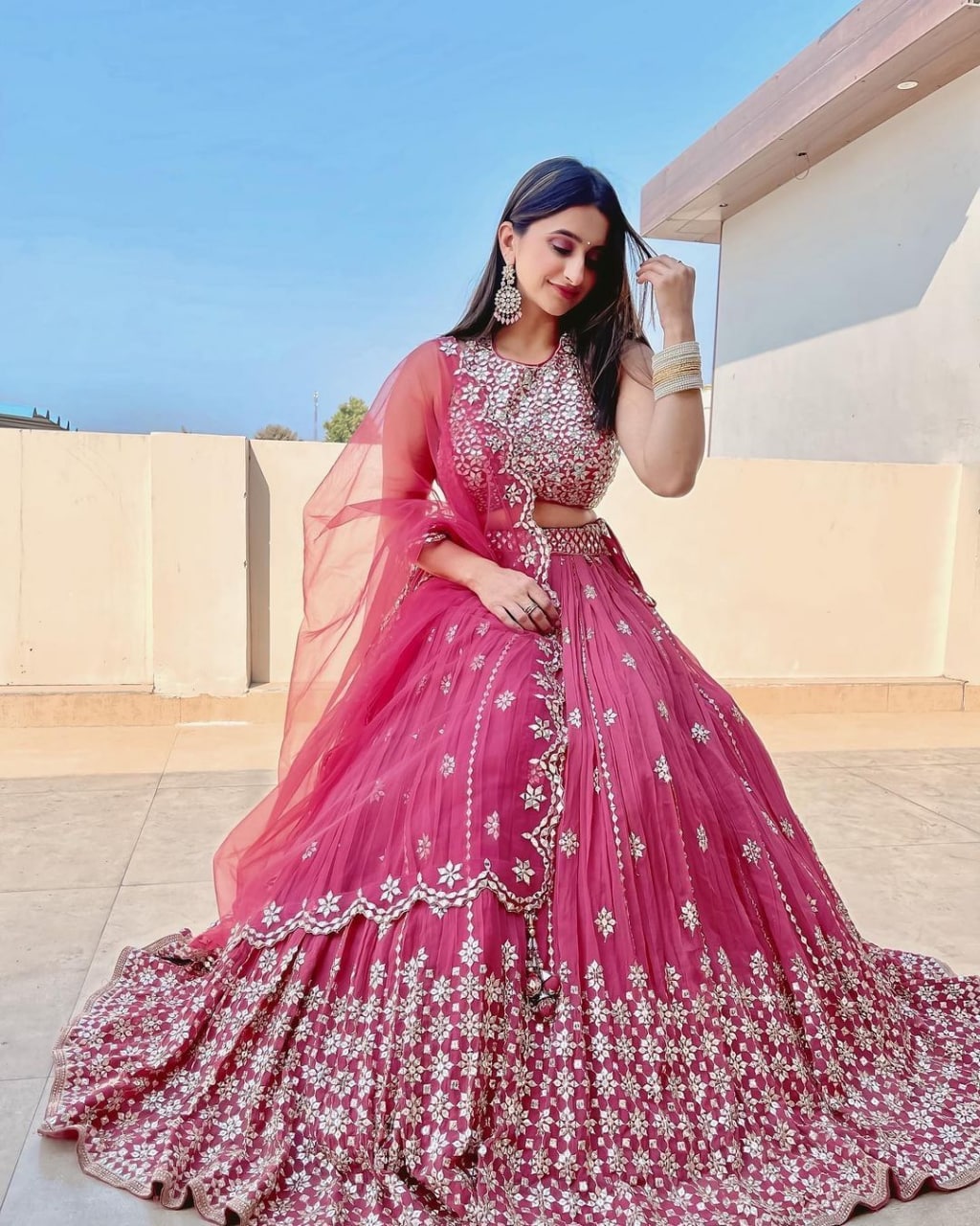 Pink Wedding Wear stylish Designer Lehenga