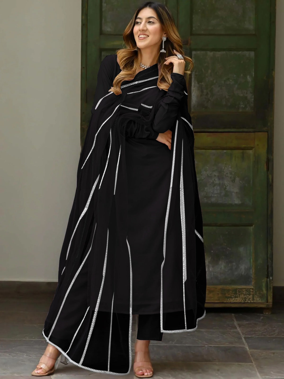 Beautiful Georgette Kurta Set For Festive Wear