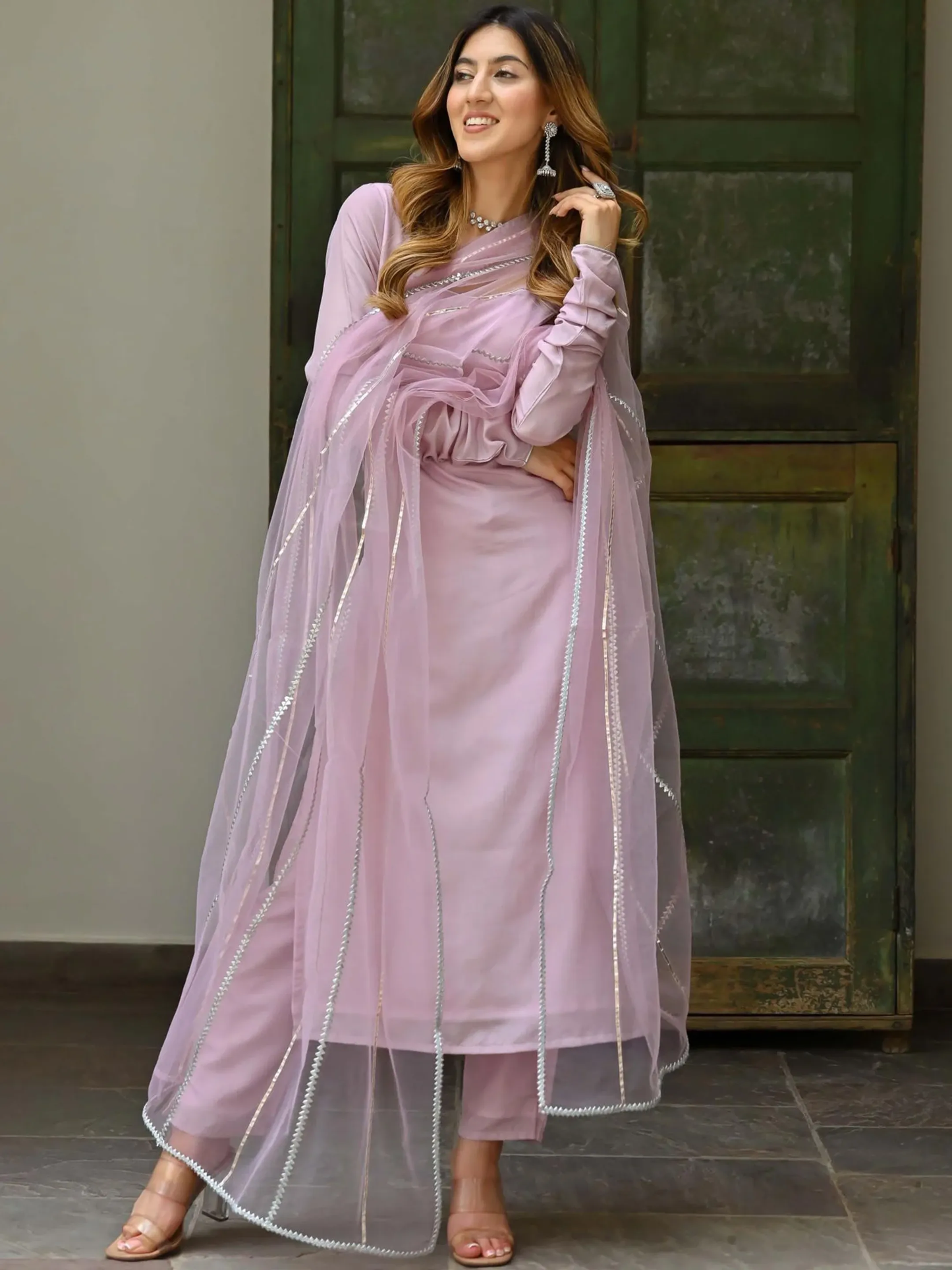 Beautiful Georgette Kurta Set For Festive Wear