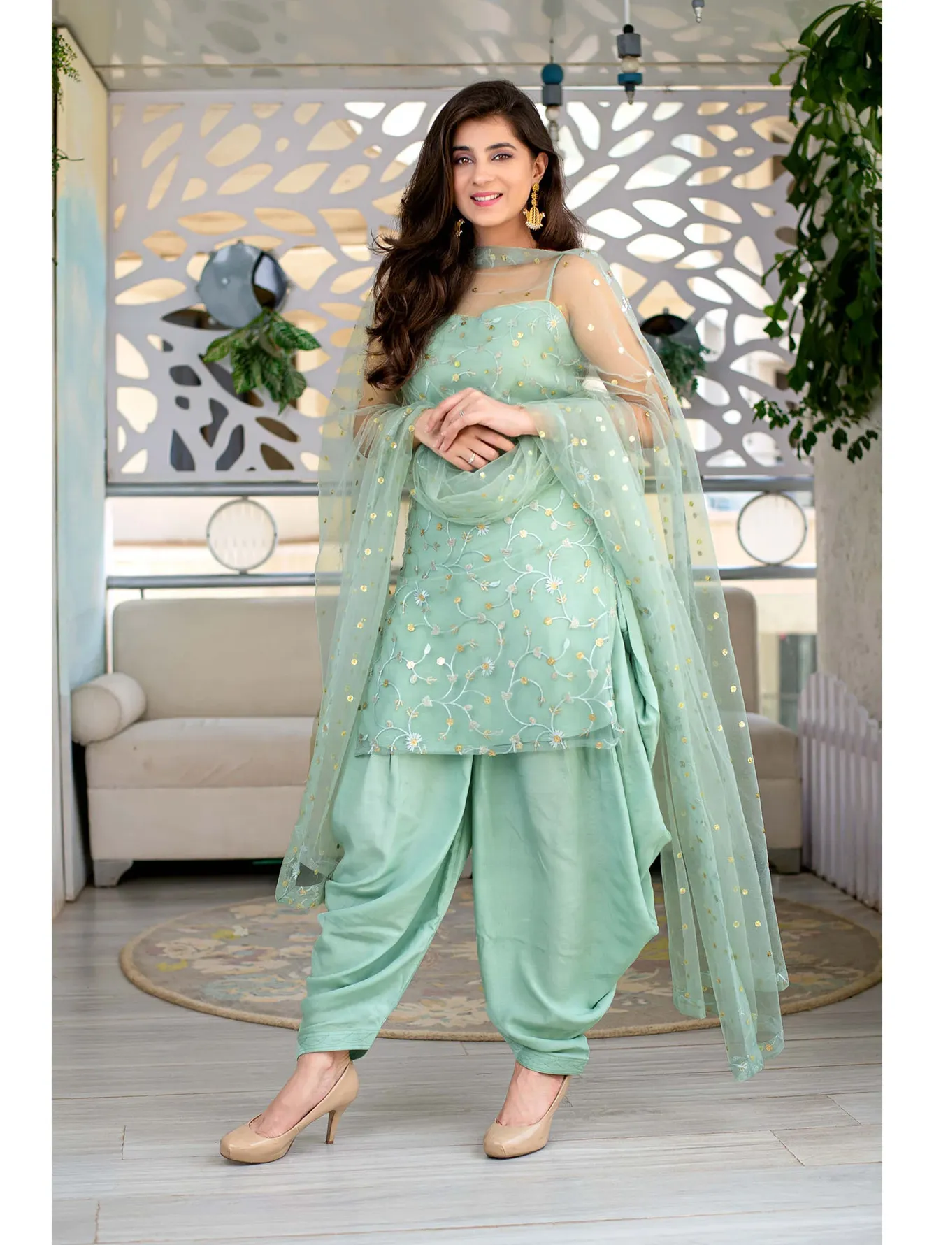 Punjabi Suit Semi Stitched Salwar Suit (Patiyala Suit)