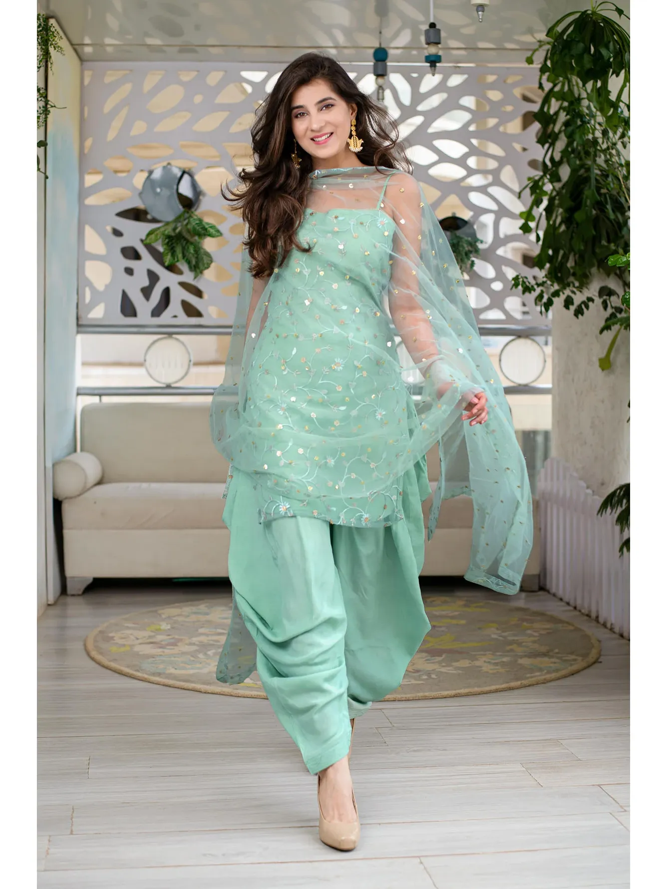 Punjabi Suit Semi Stitched Salwar Suit (Patiyala Suit)