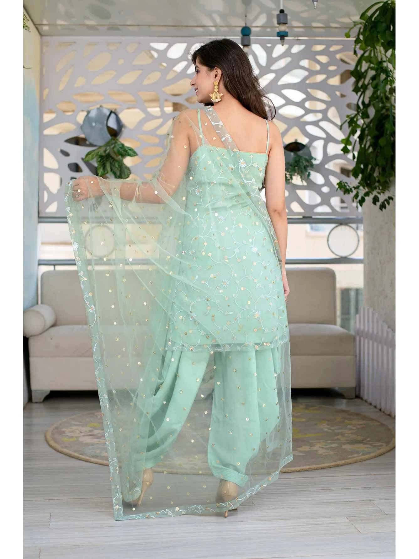 Punjabi Suit Semi Stitched Salwar Suit (Patiyala Suit)