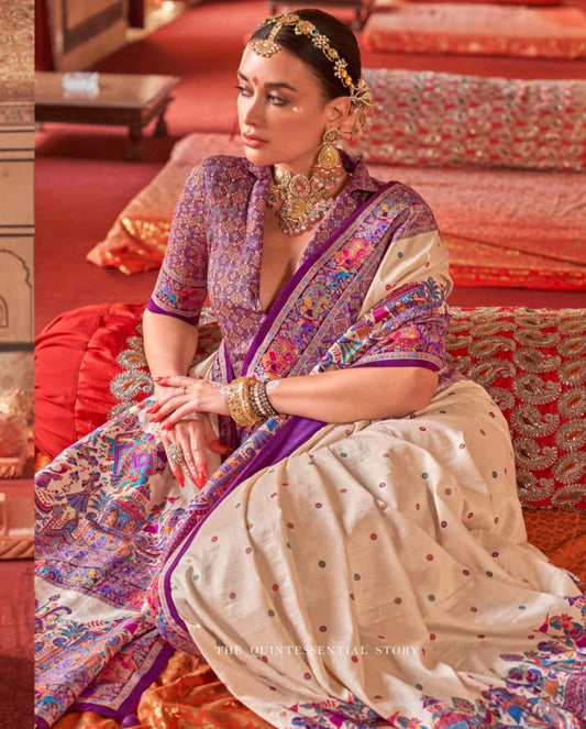 Patola Print Saree with Traditional Blouse