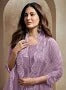 AMYRA DASTUR LAVENDER FLORAL EMBROIDERED REGULAR THREAD WORK A-LINE KURTA WITH TROUSERS & DUPATTA