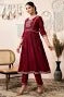 Maroon Embroidered Anarkali Salwar Suit