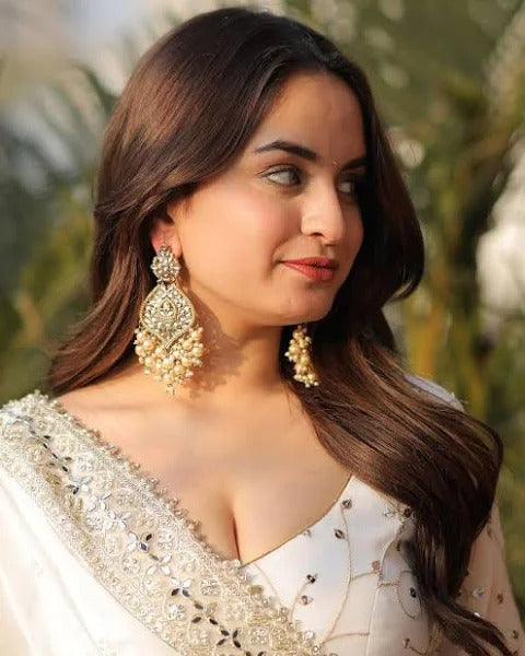 FULL HEAVY WORK WHITE COLOR GEORGETTE ANARKALI GOWN