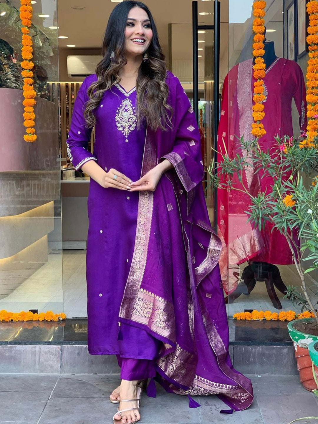 PURPLE KURTA SET