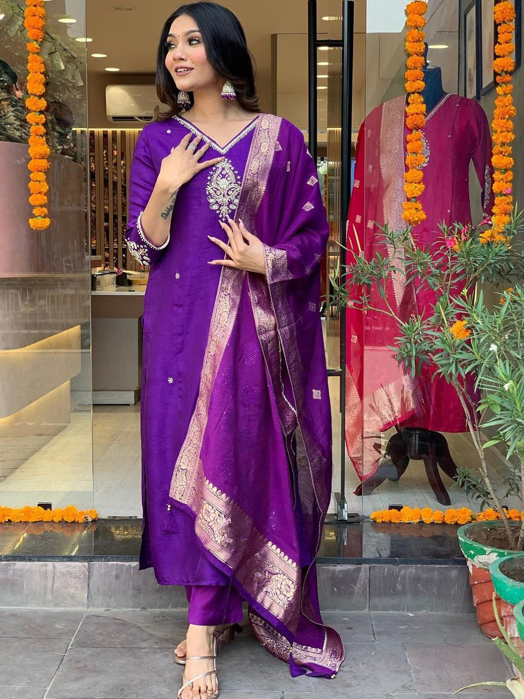 PURPLE KURTA SET