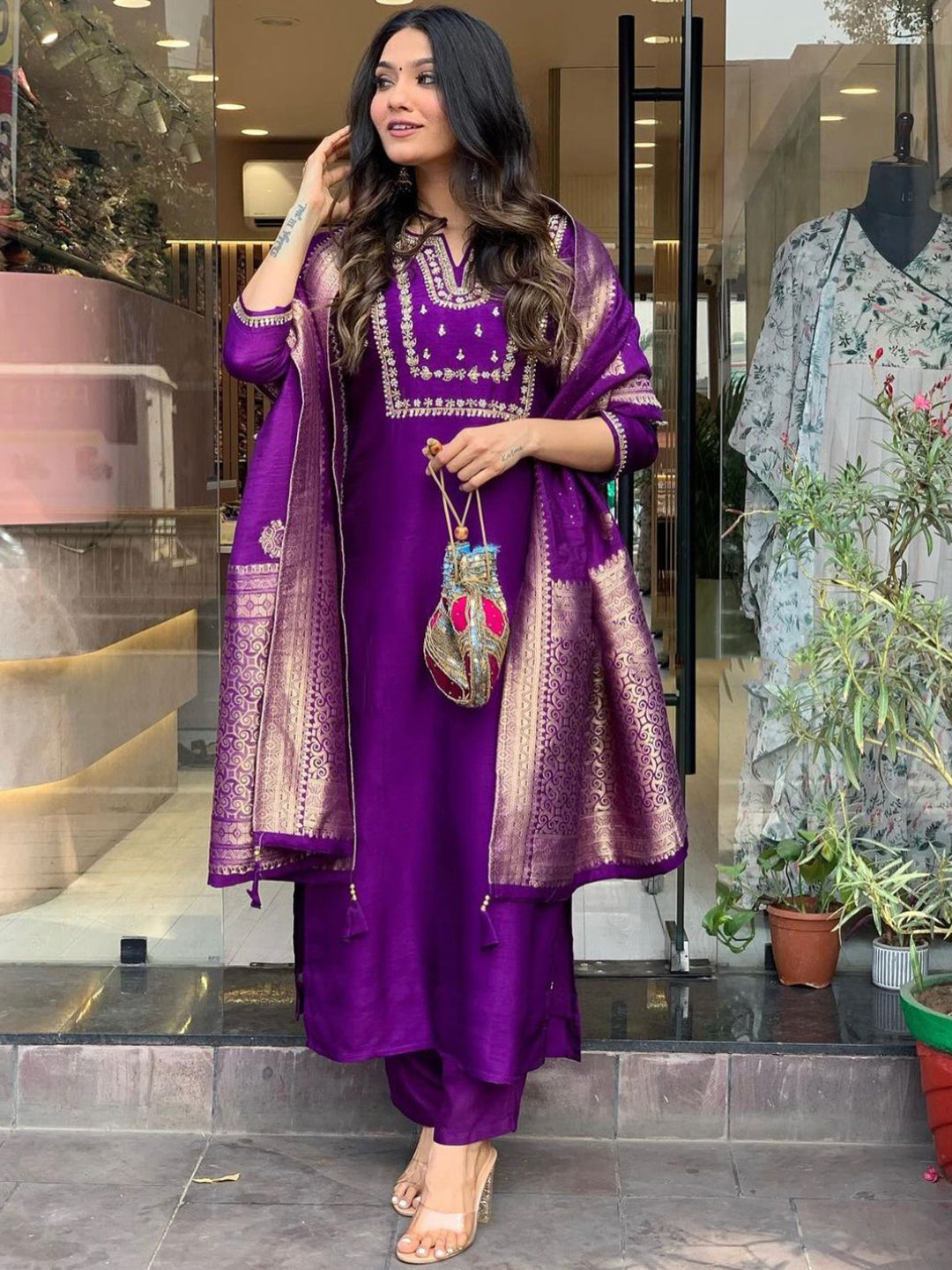 Buy Purple Kurta suit Sets For Women