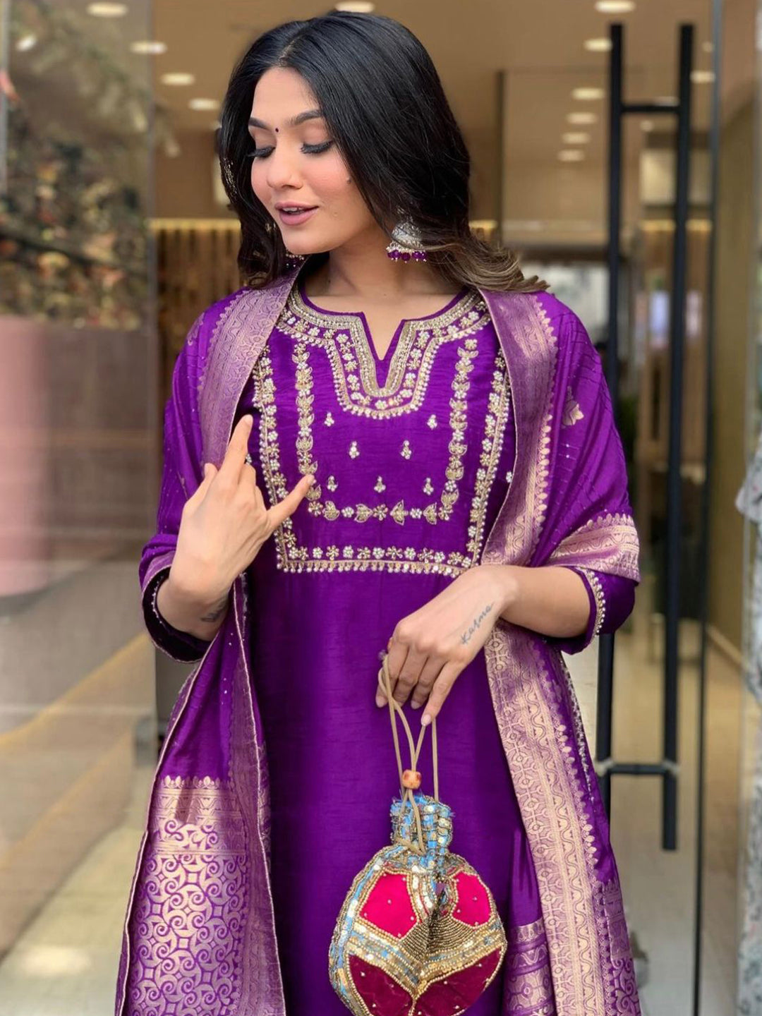 Buy Purple Kurta suit Sets For Women