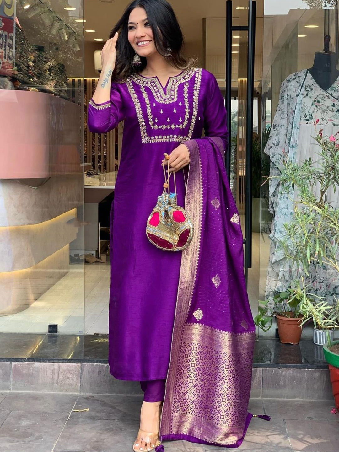 Buy Purple Kurta suit Sets For Women