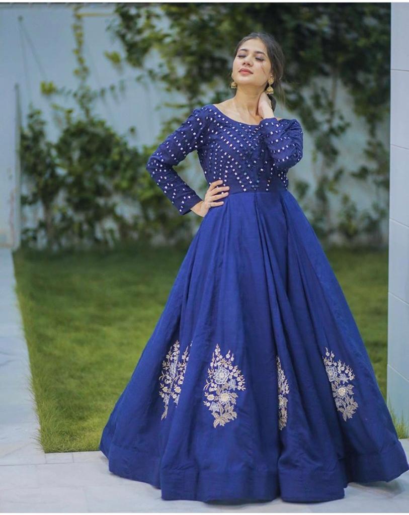 Beautiful Blue Color Women’s Long Gown