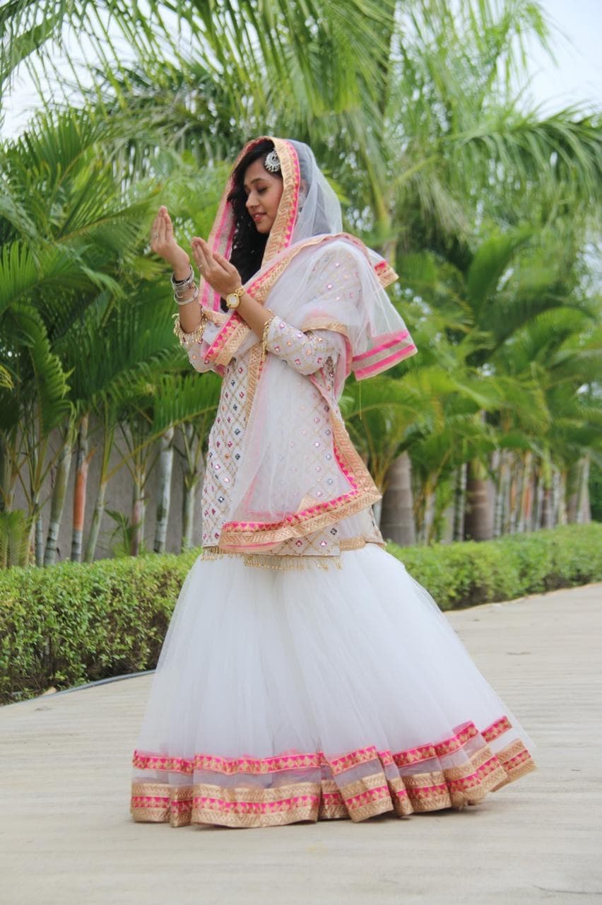 Beautiful White Designer Latest Sharara Suit