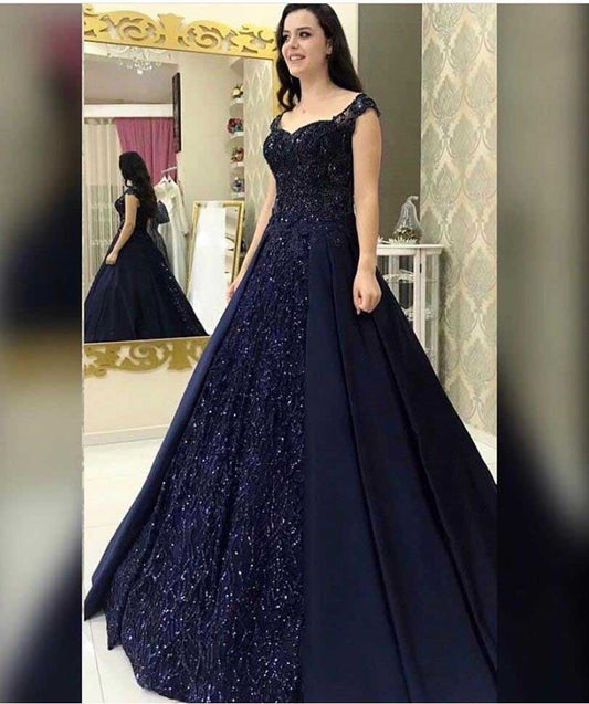 Latest Ethnic Style Navy Blue Color Gown