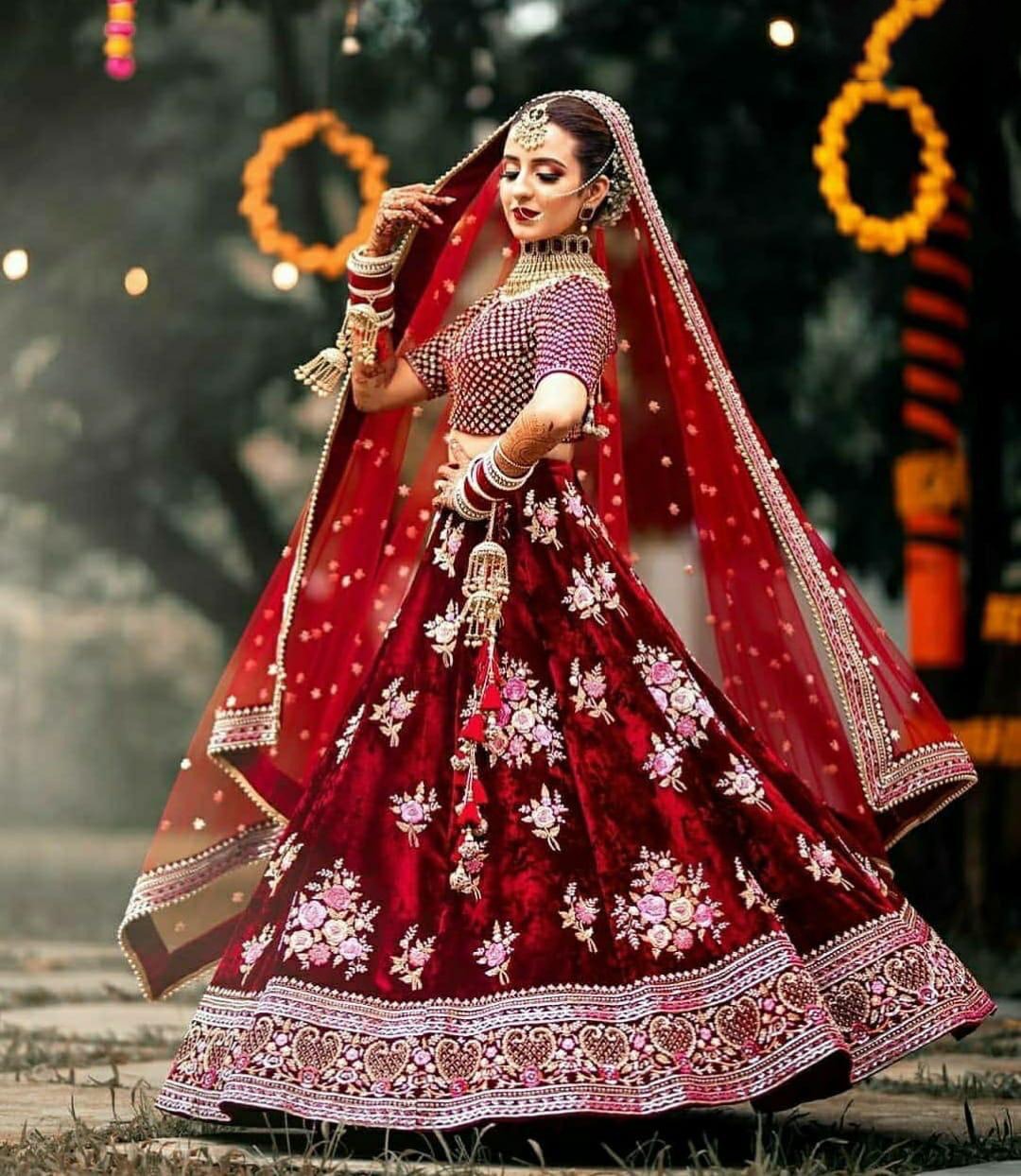 Bridal Wear Maroon Color Lehenga Choli