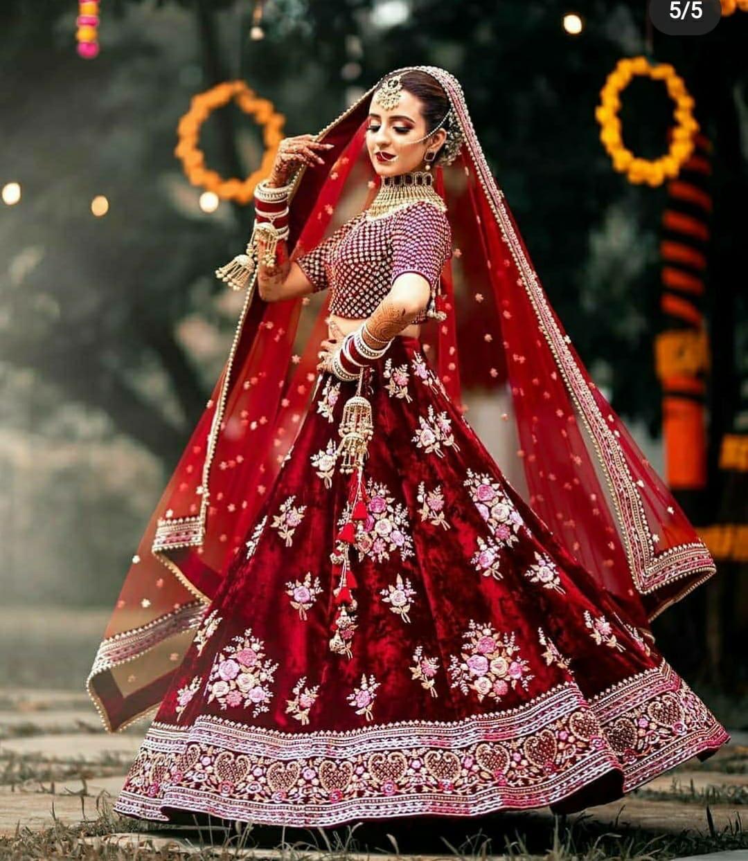 Bridal Wear Maroon Color Lehenga Choli