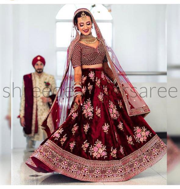 Bridal Wear Maroon Color Lehenga Choli