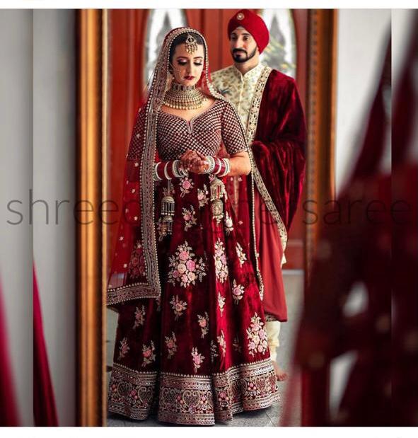 Bridal Wear Maroon Color Lehenga Choli