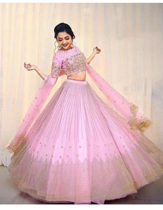 Designer Light Pink Lehenga Choli