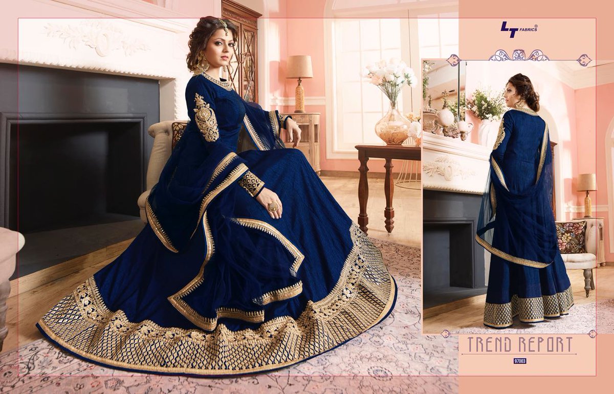 Drashti Dhami Latest Indian Designer Blue Color Anarkali Salwar Kameez Dress