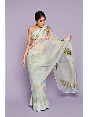 Kareena Kapoor Wear Cream Color Bollywood Style Saree