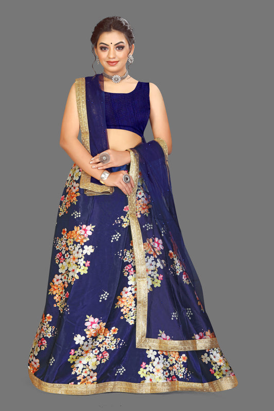 BANARASI SILK LEHENGA WITH ZARDOSI & MOTI WORK