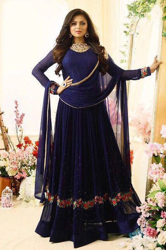 Drashti  Dhami Designer  Georgette  Embroidered Work Partywear Suit