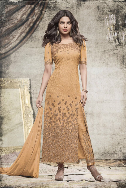 Priyanka Chopra Yellow StraighT salwar Kameez