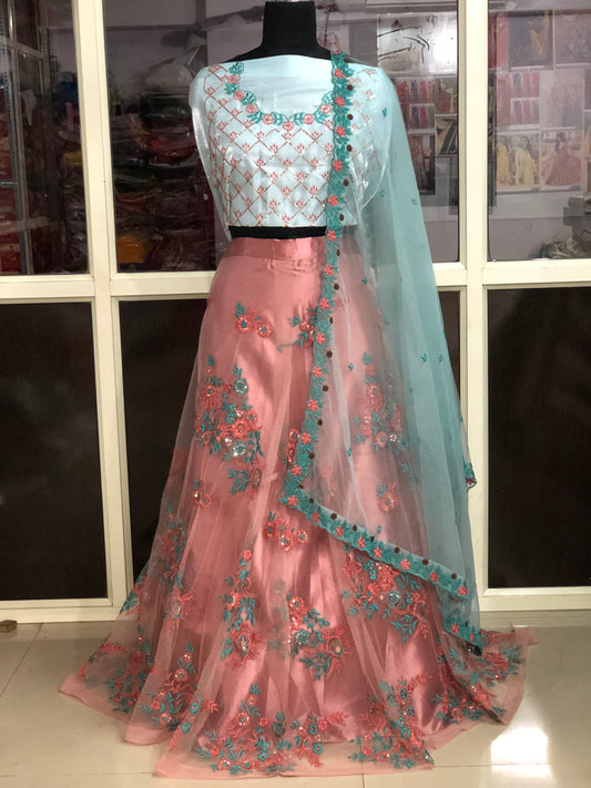 Designer Peach Color Lehenga