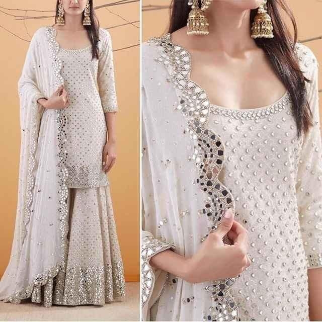 CHARMING WHITE YANKITA KAPOOR DESIGNER SHARARA SUIT