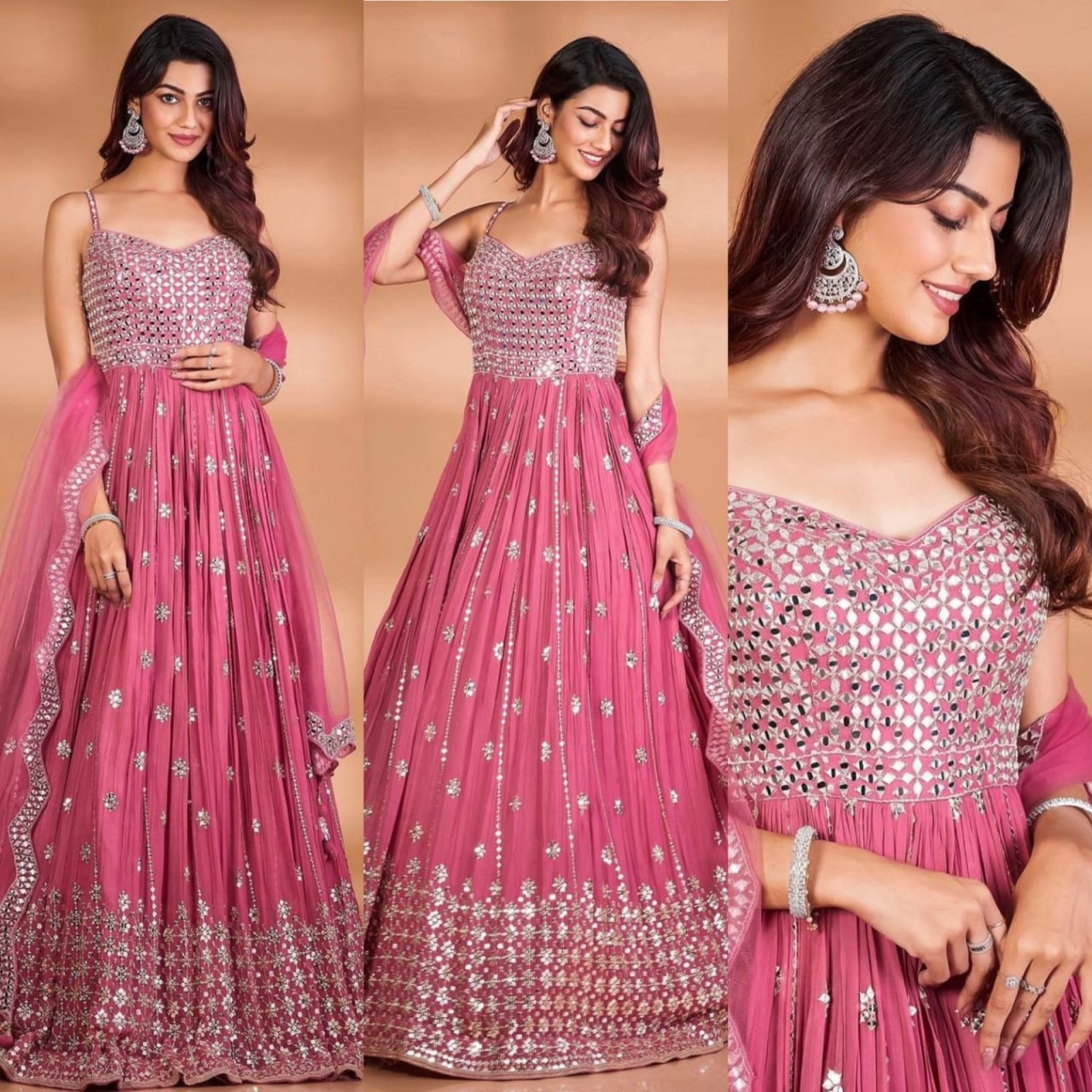 Printed Reyon Blend stitched Anarkali Gwon