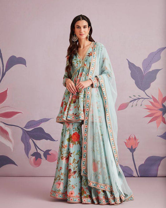 Beautiful Womens Rayon Sharara Suit