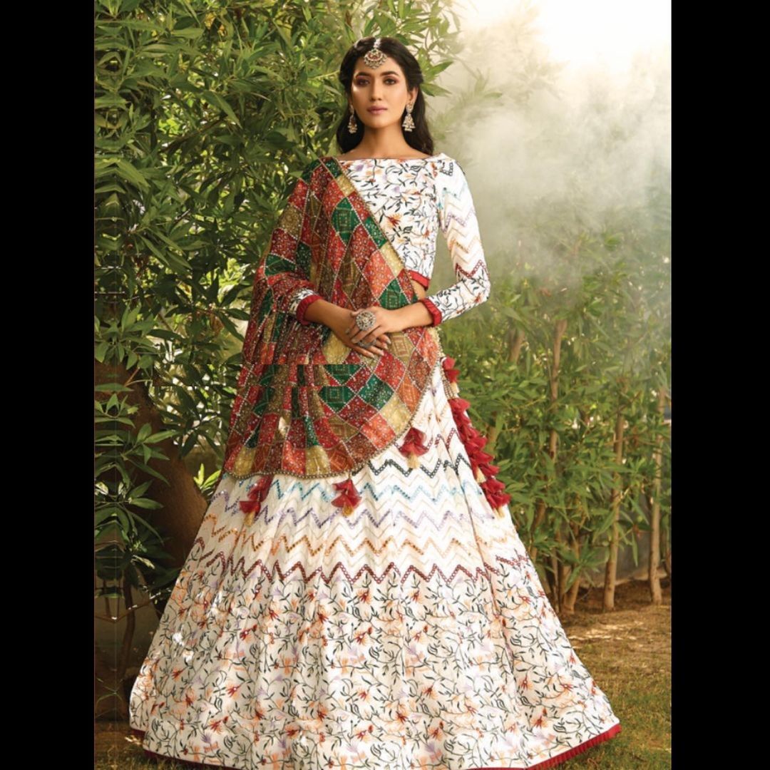 Trendy Designer White Wedding Lehenga Choli With Heavy Dupatta