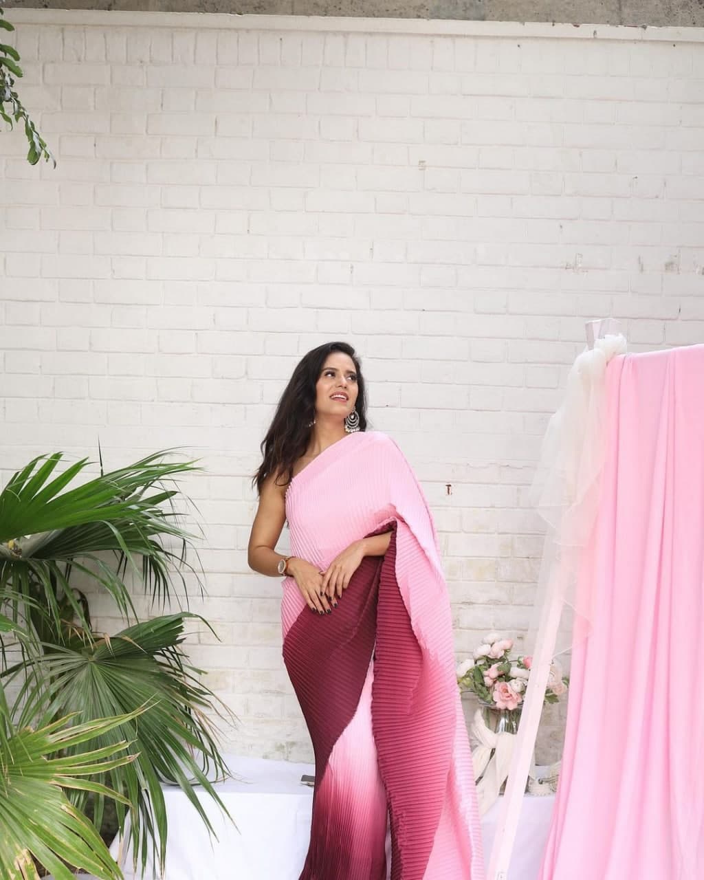 PINK GEORGETTE SAREE