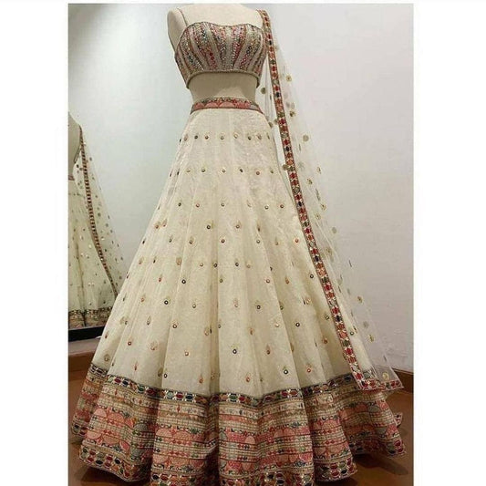 Taffeta Silk Sequence EMBROIDERY WORK LEHENGA CHOLI