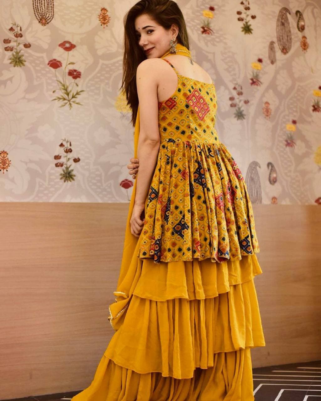 Gorgeous Yellow Stylish Sharara Suit For Girls