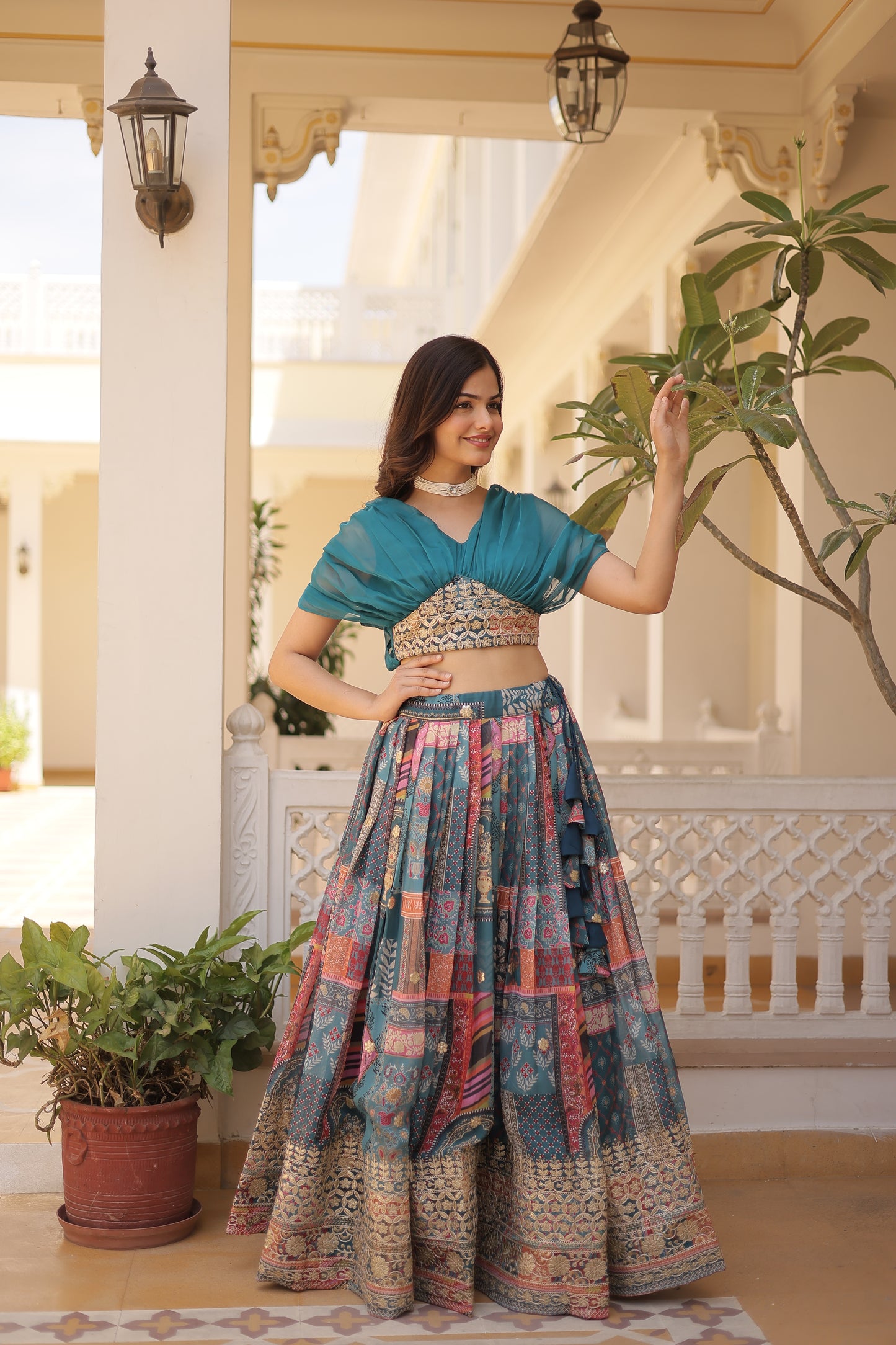 Fancy Printed  Partywear Lehenga Choli