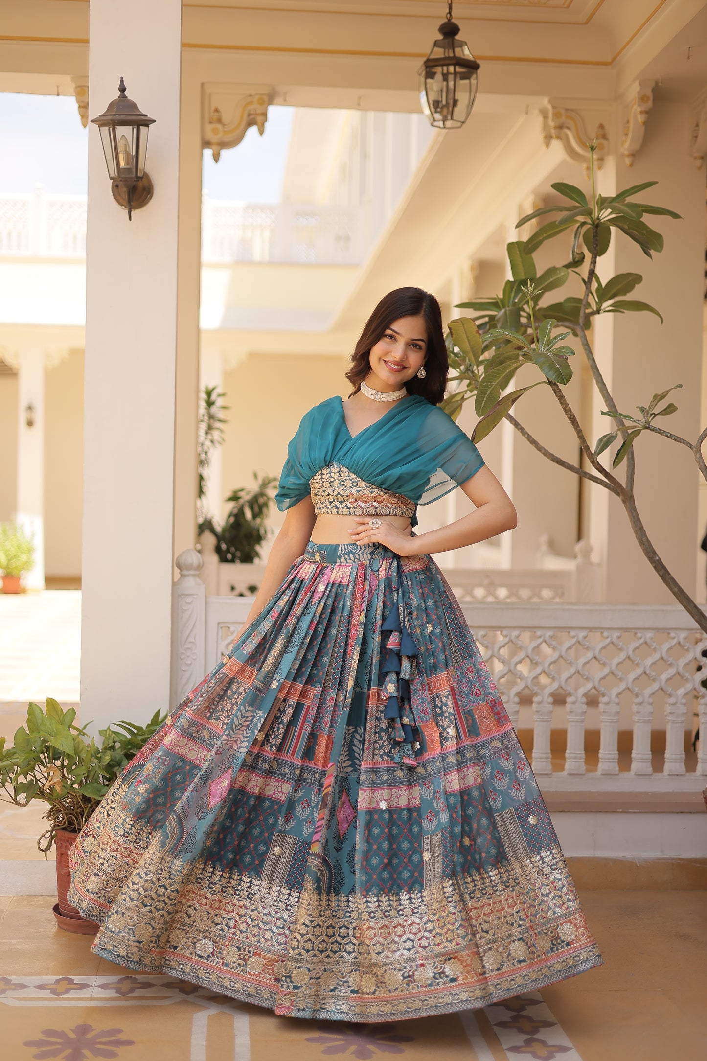 Fancy Printed  Partywear Lehenga Choli