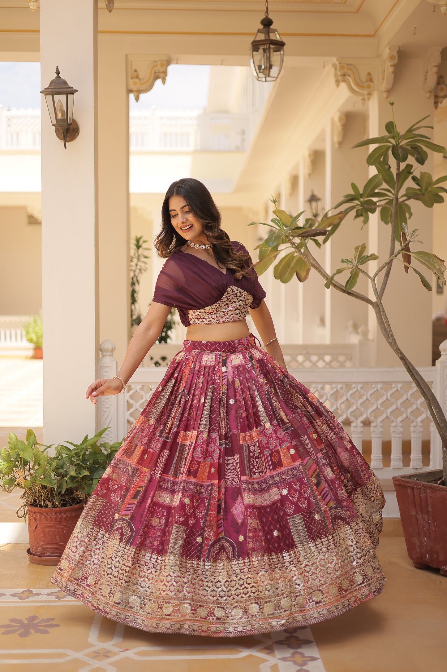 Fancy Printed  Partywear Lehenga Choli