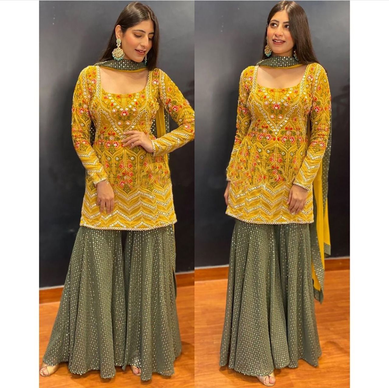 Exclusive Yellow Sharara suit by Women