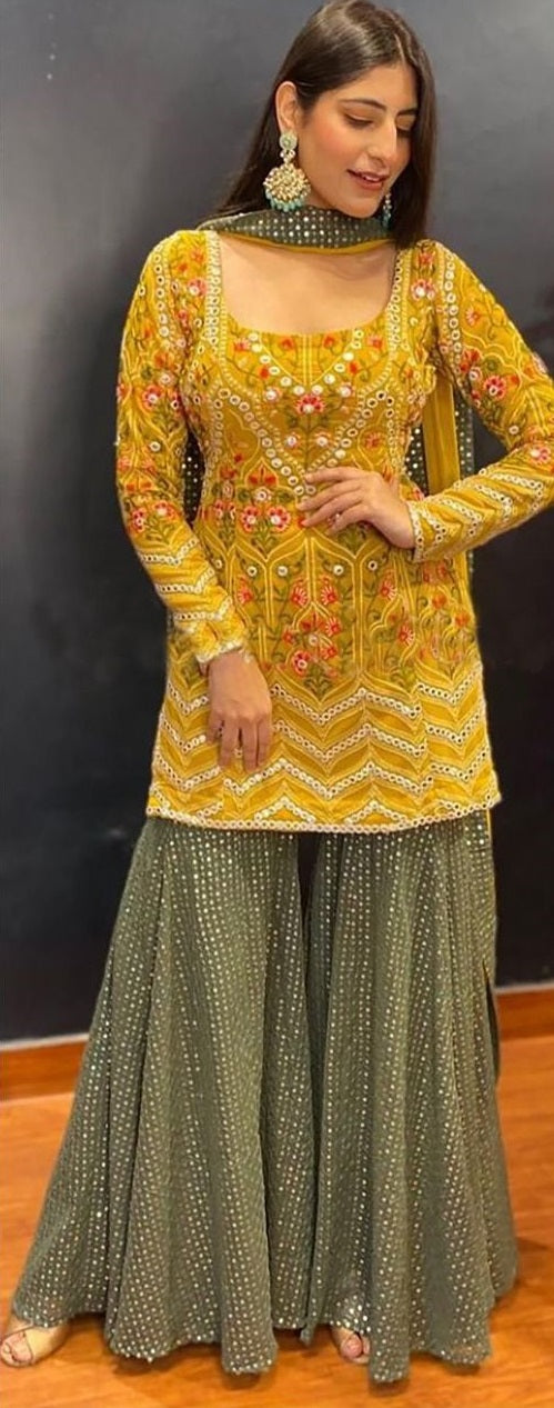 Exclusive Yellow Sharara suit by Women